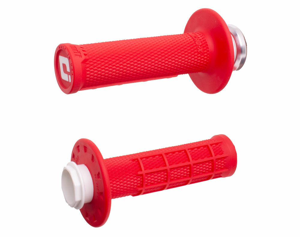ODI Micro X Lock On Grip Half Waffle - Red/Silver