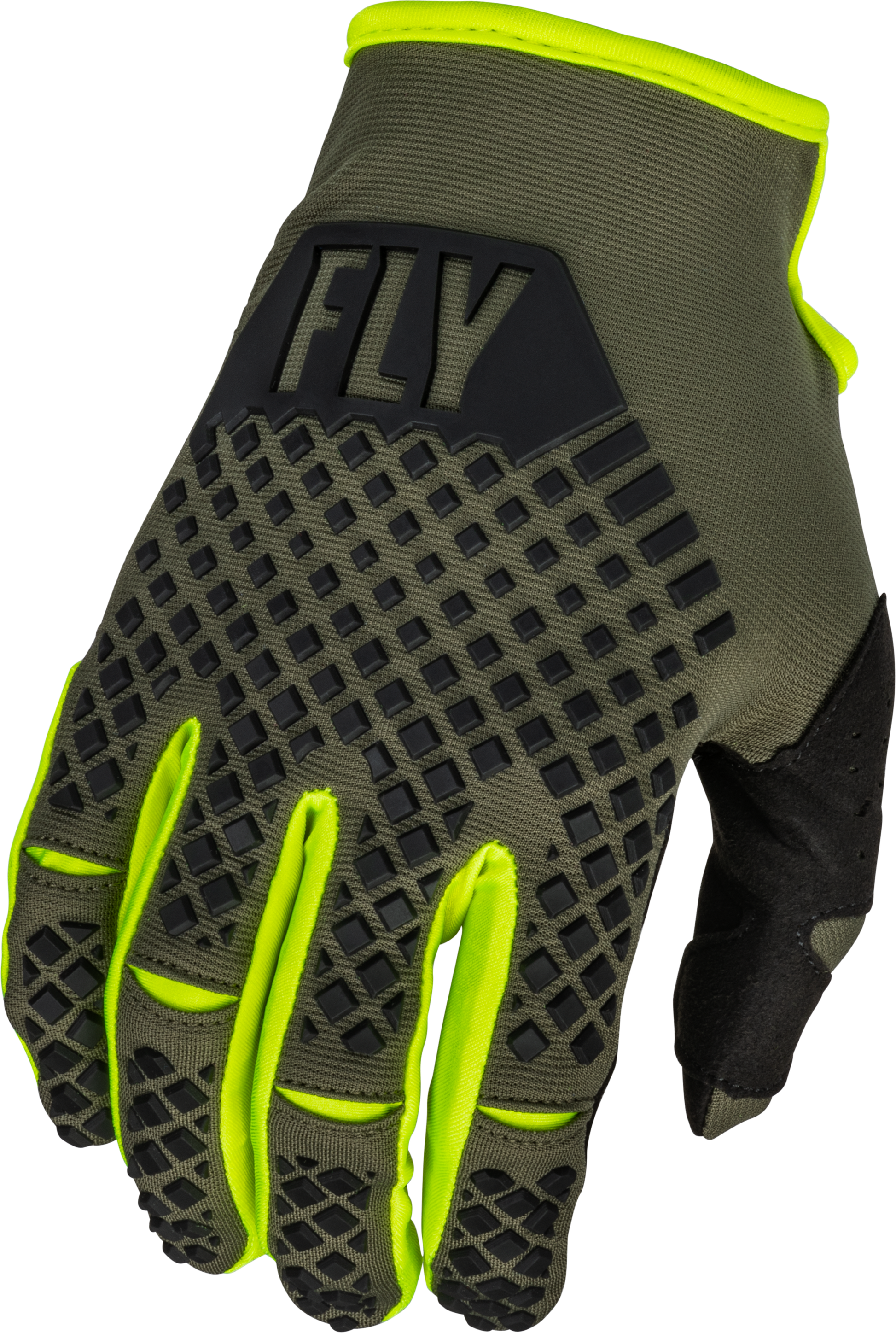 Youth Kinetic Gloves Olive Green/Hi Vis Ys