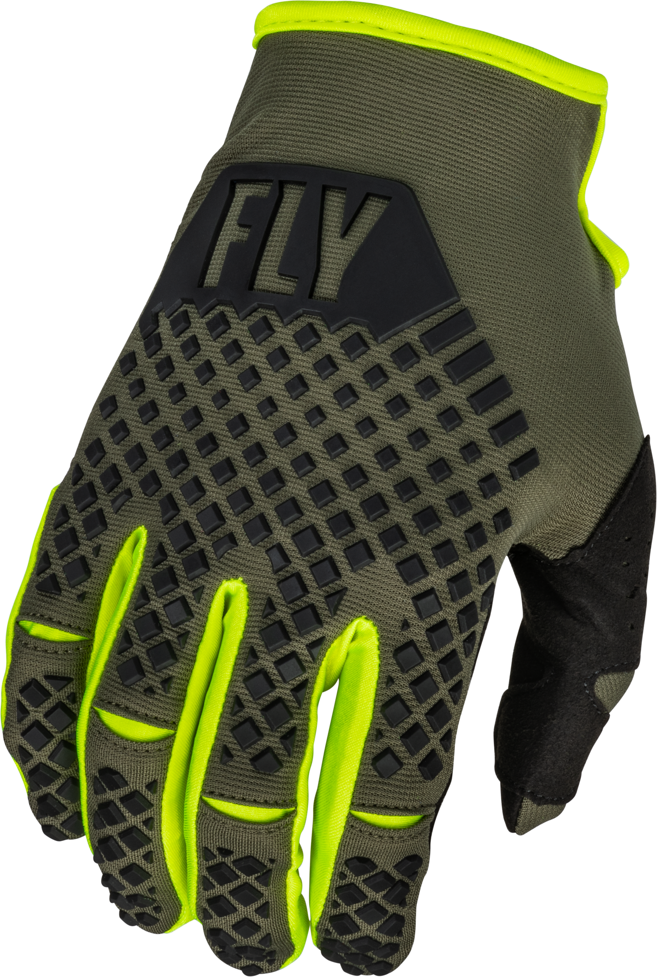 Youth Kinetic Gloves Olive Green/Hi Vis Ys