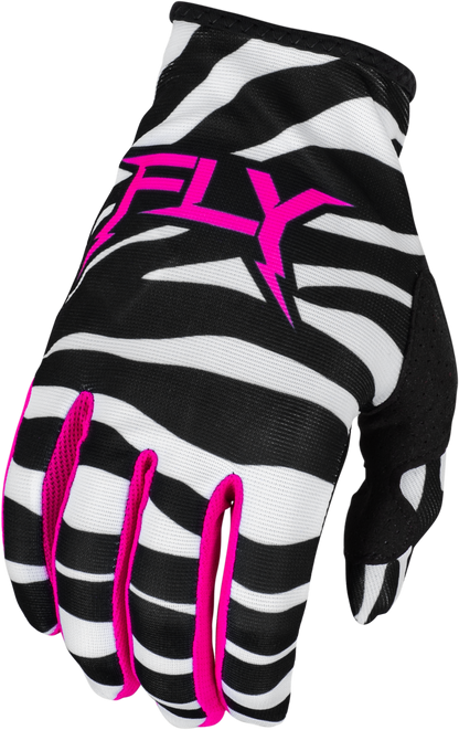 Youth Lite Uncaged Gloves Black/White/Neon Pink Ym