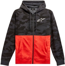 Camo Block Hoodie Char Htr/Wrm Rd Sm