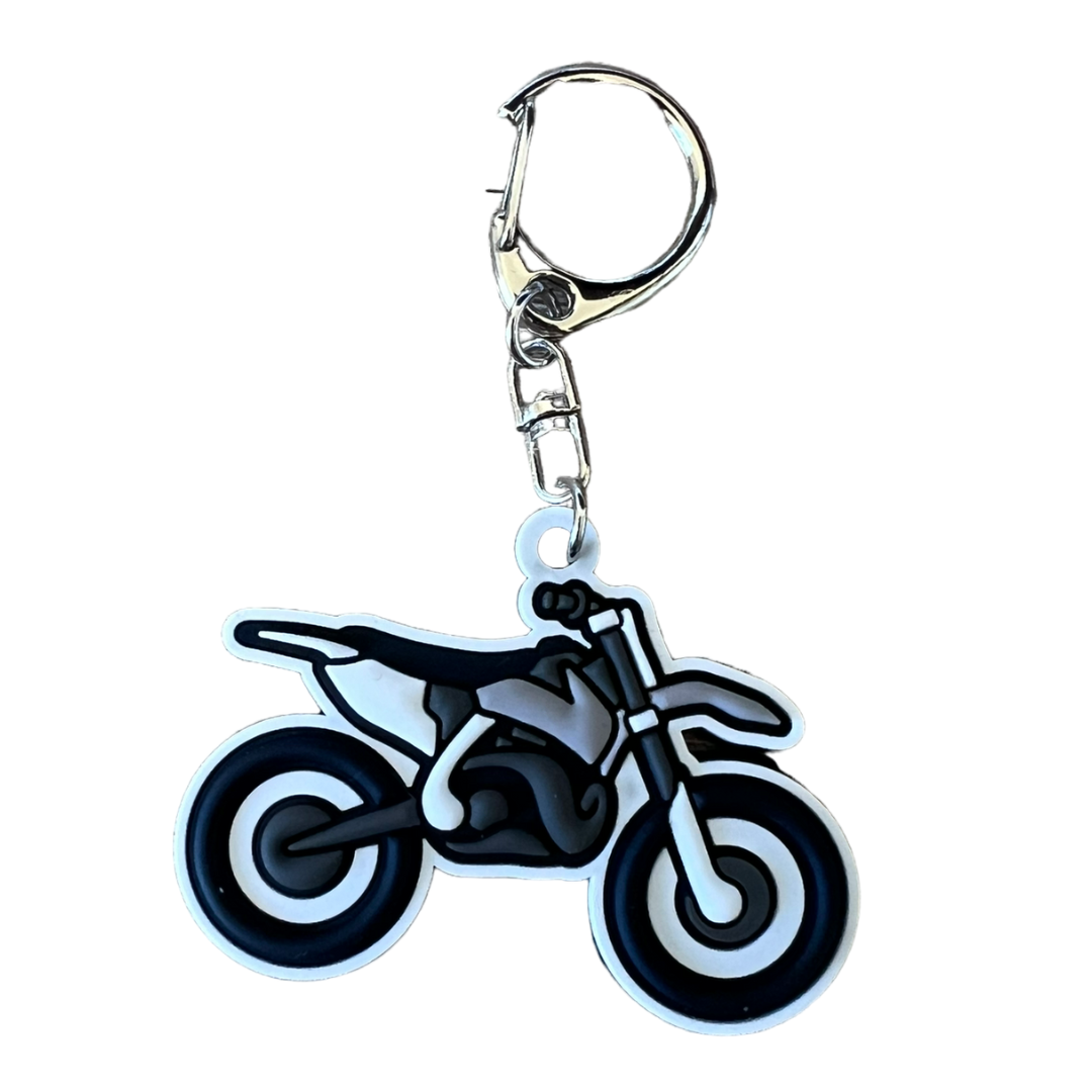 Grey Dirt Bike Keychain
