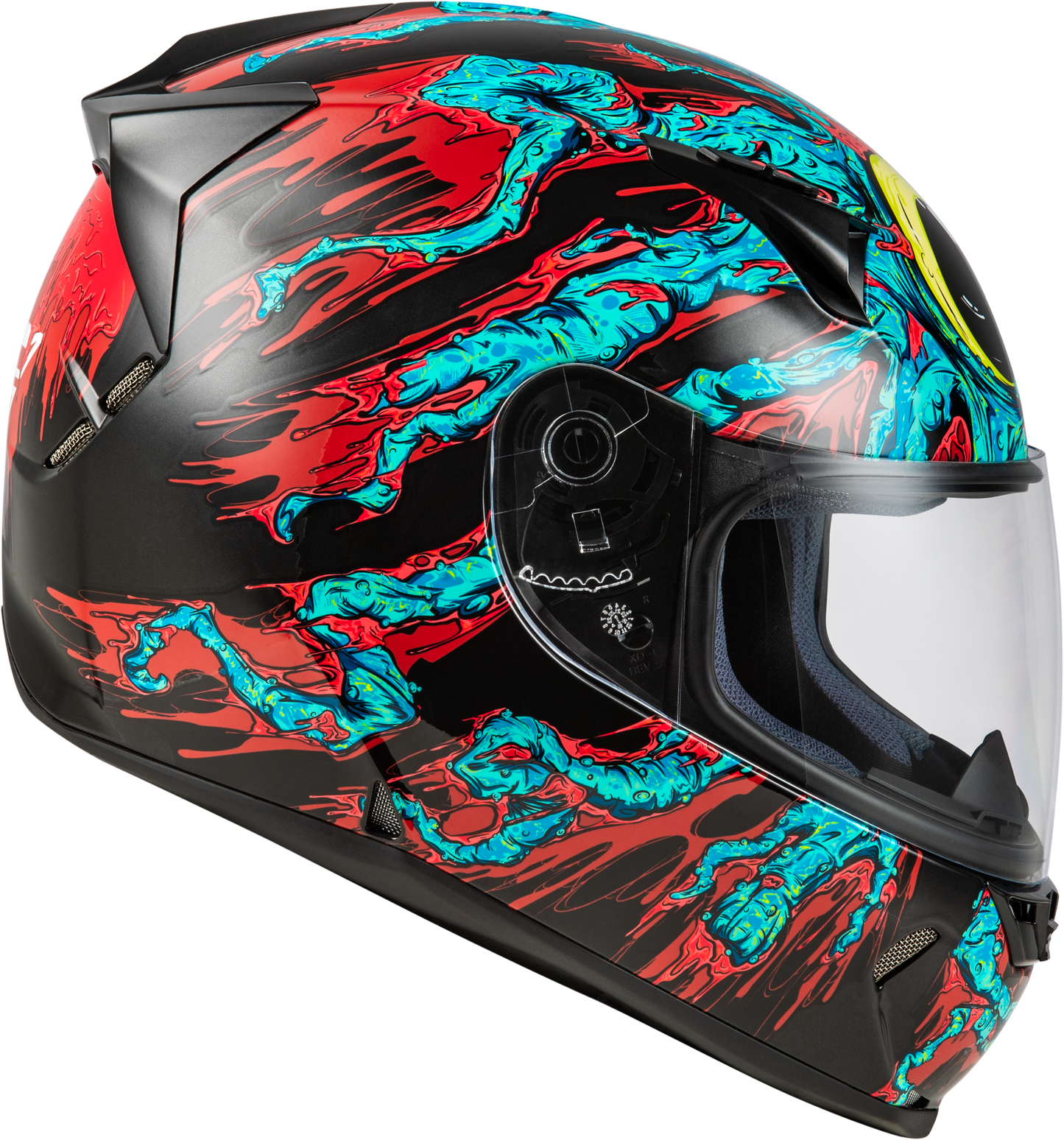 Revolt Space Creep Helmet Light Blue/Black/Red Sm