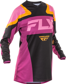Women's F 16 Jersey Black/Mauve/Yellow Md