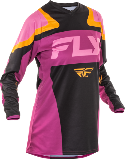 Women's F 16 Jersey Black/Mauve/Yellow Lg