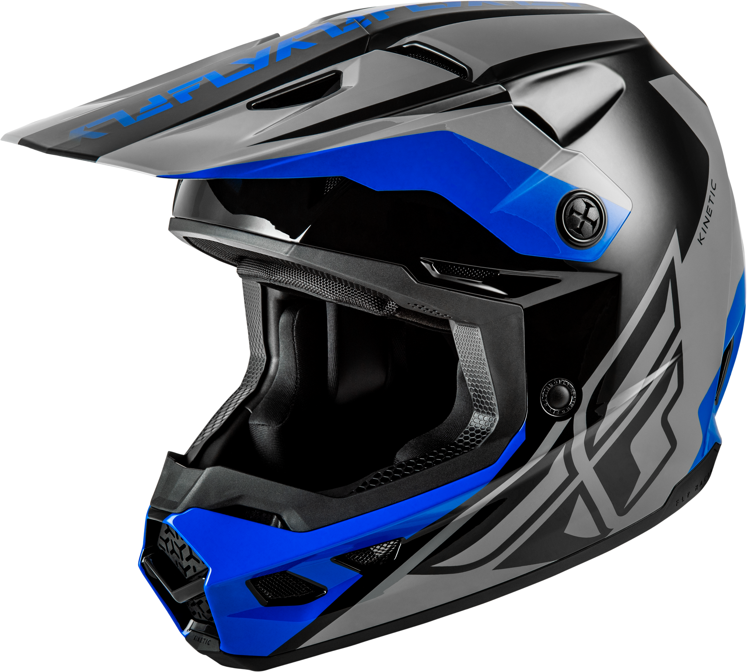 Kinetic Crest Helmet Grey/Black/Blue Xl