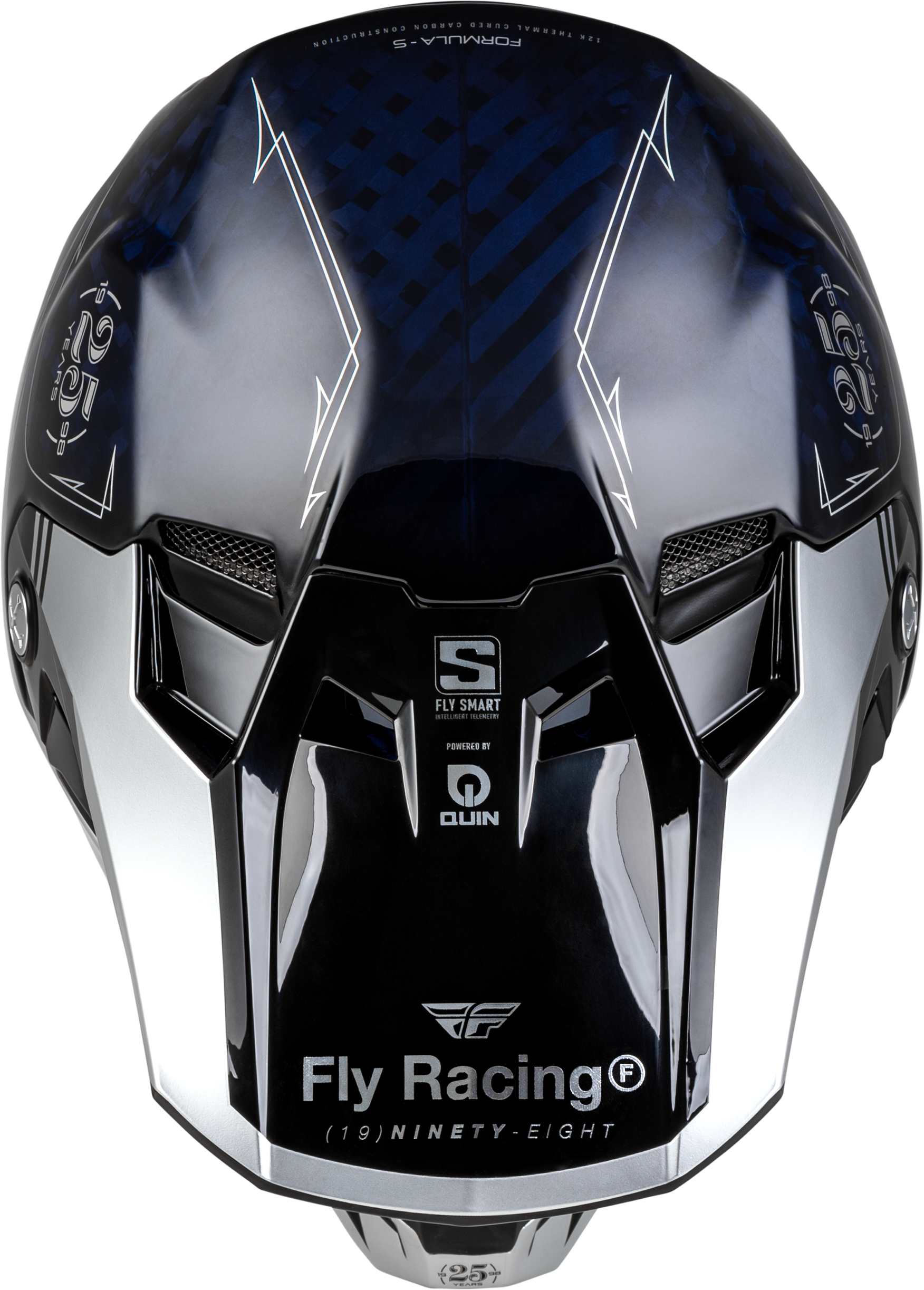 Youth Formula S Carbon Legacy Helmet Blue Carbon/Silver Yl