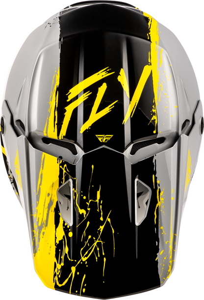 Youth Kinetic Drip Helmet Grey/Black/Yellow Ym