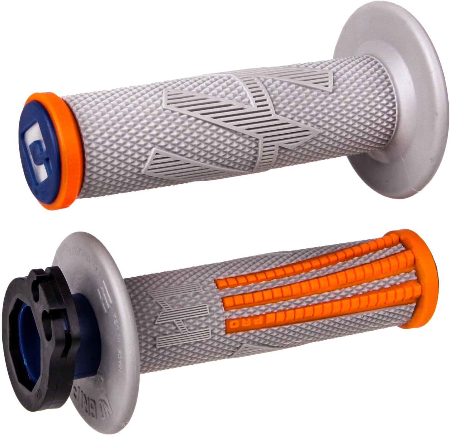 ODI Emig Pro V2 Lock On Grip - Grey/Orange