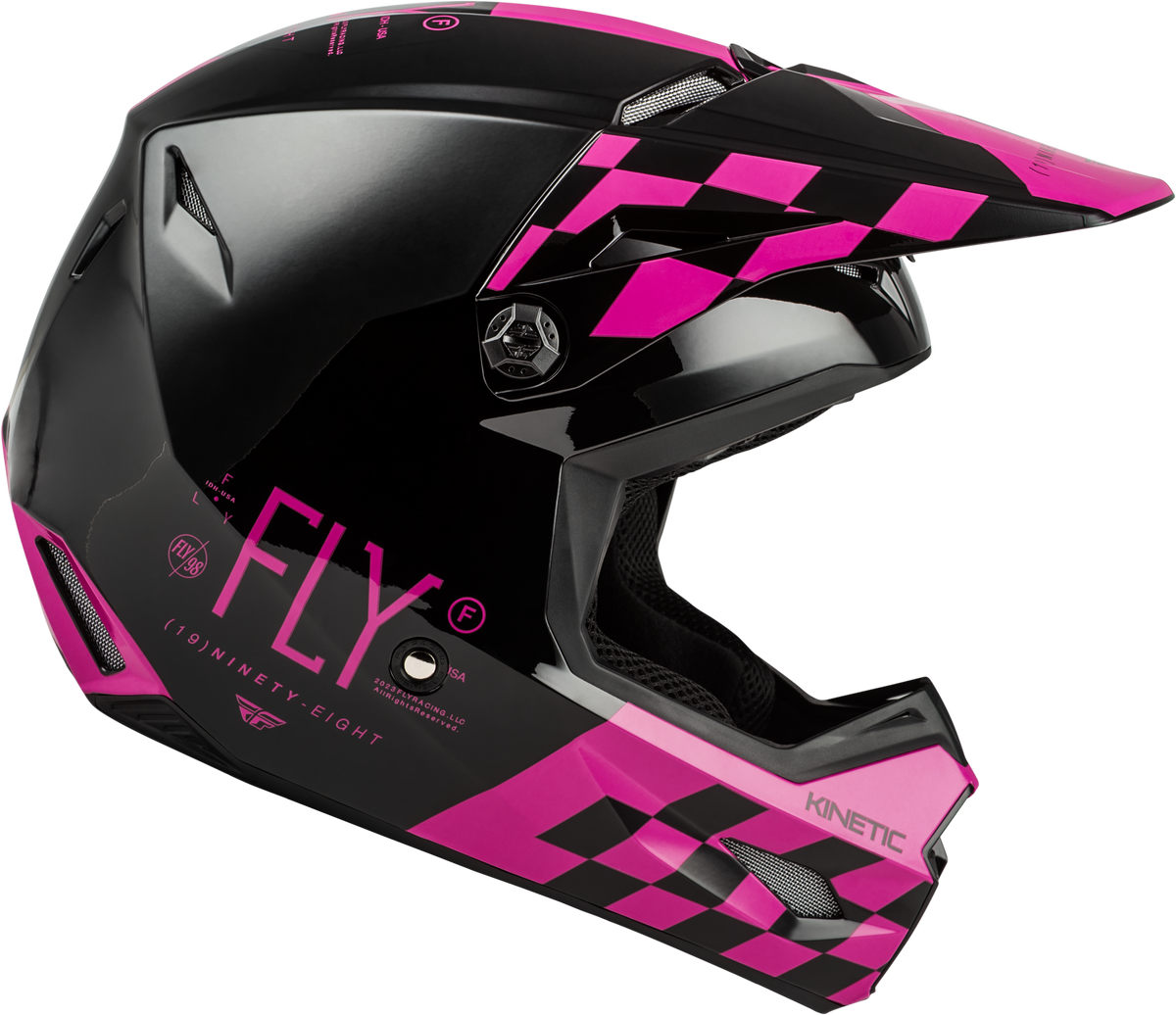 Yth Kinetic Lite Rival Helmet Gloss Black/Pink Ys