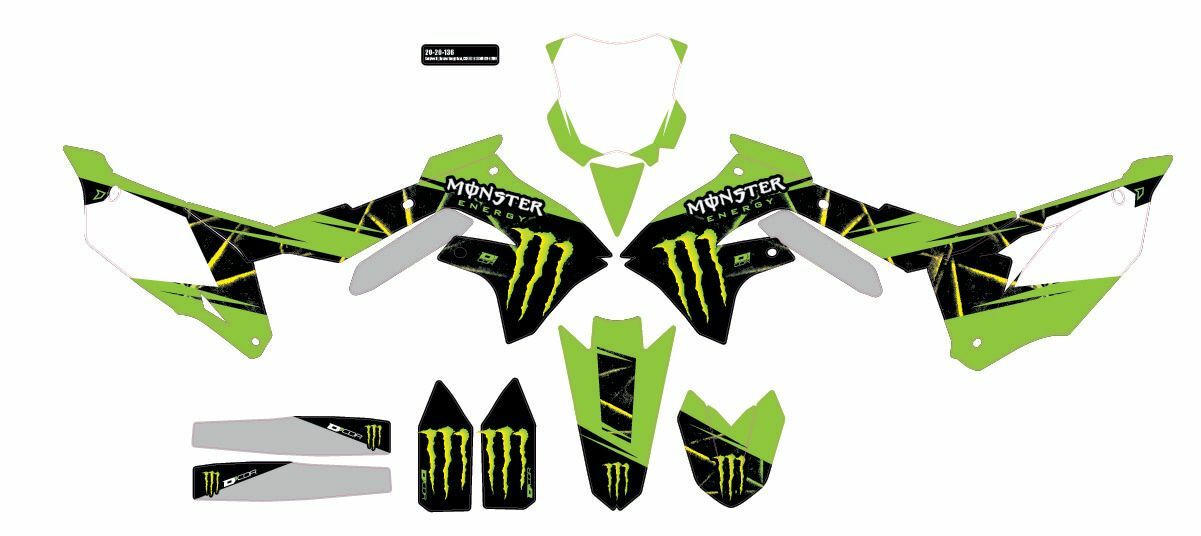 Cmplt Kit Monster Energy Slash White Bg