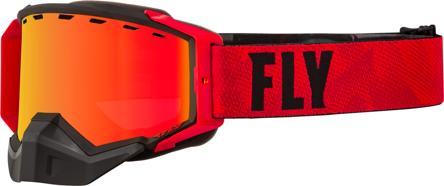 Zone Pro Snow Goggle Black/Red W/ Org Mirror/Plrzd Smke Lns