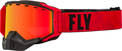 Zone Pro Snow Goggle Black/Red W/ Org Mirror/Plrzd Smke Lns