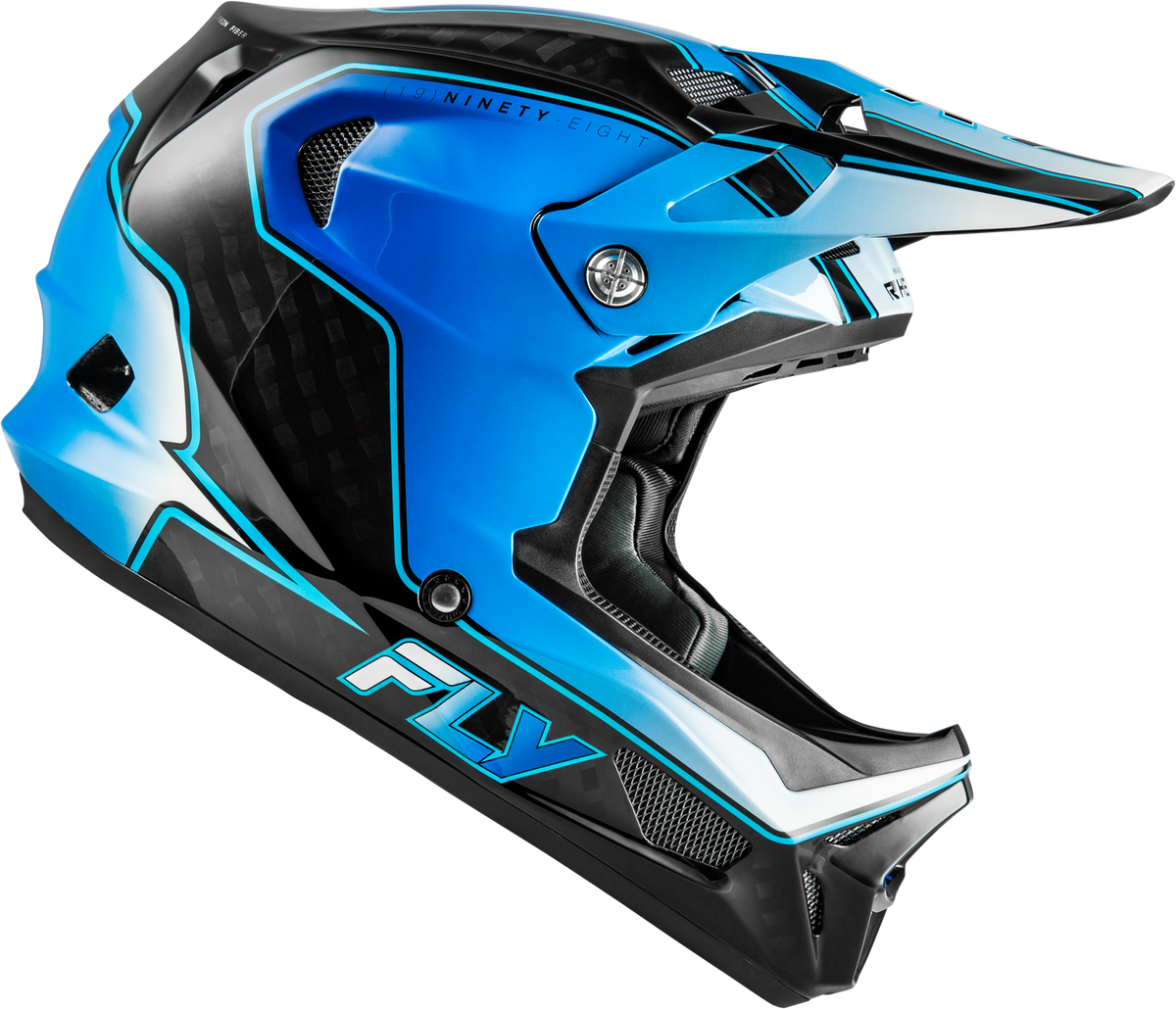 Werx R Flow Carbon Helmet Black Carbon/Blue/White Md