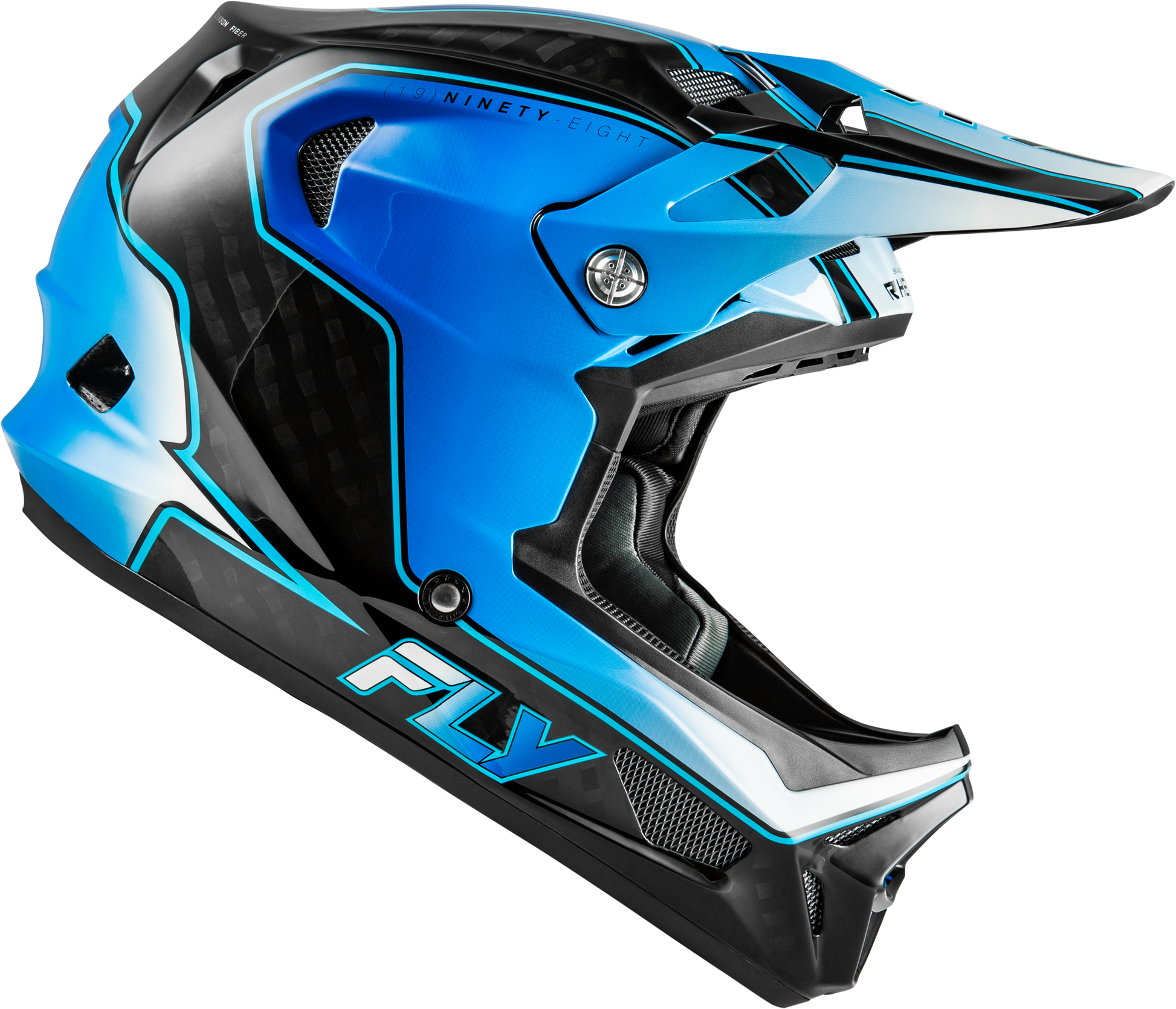 Werx R Flow Carbon Helmet Black Carbon/Blue/White Md