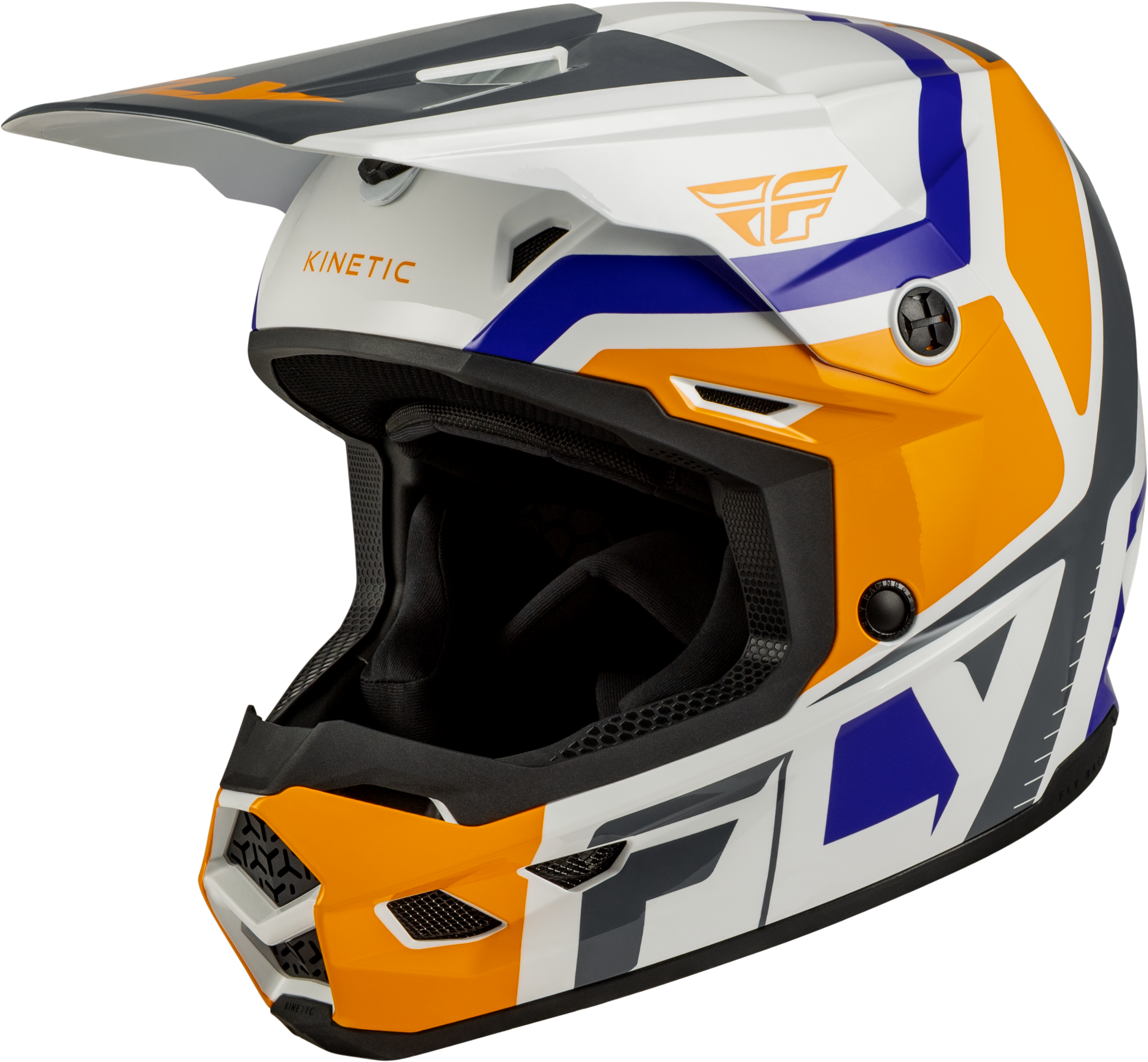 Youth Kinetic Scrap Helmet White/Orange/Blue/Grey Ym