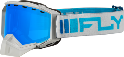 Zone Snow Goggle Silver/Blue W/ Sky Blue Mirror/Blue Lens