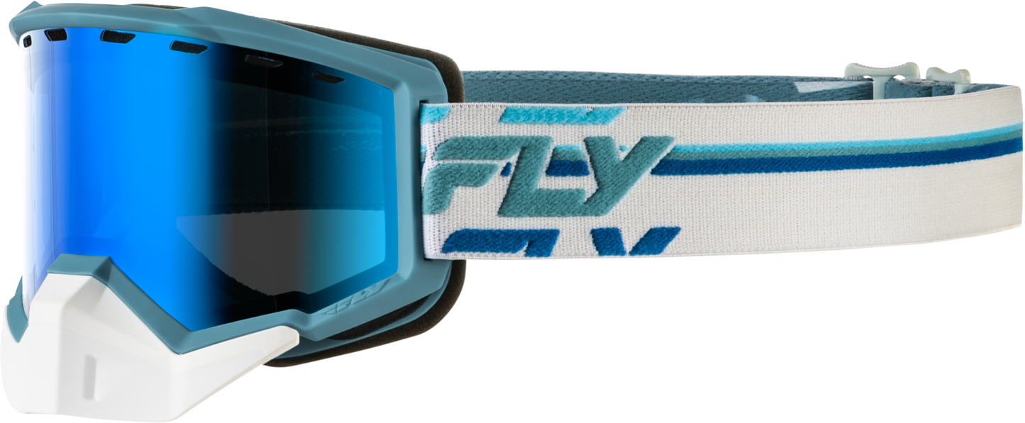 Focus Snow Goggle Whte/Blue W/Blue Mirror/Blue Lens