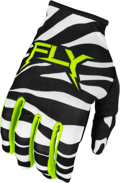 Youth Lite Uncaged Gloves Black/White/Neon Green Ym