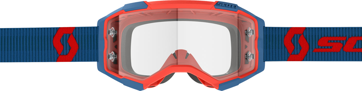 Fury Goggle Drk Blue/Neon Red Clear Works
