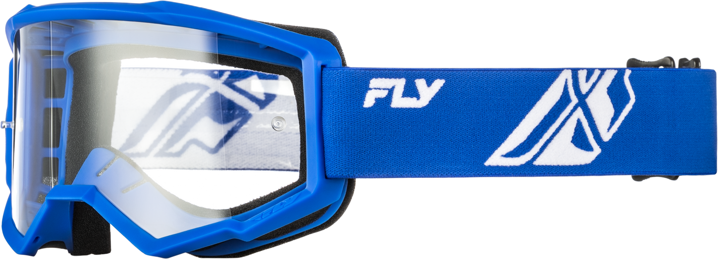 Youth Focus Goggle Blue/White W/ Clear Lens