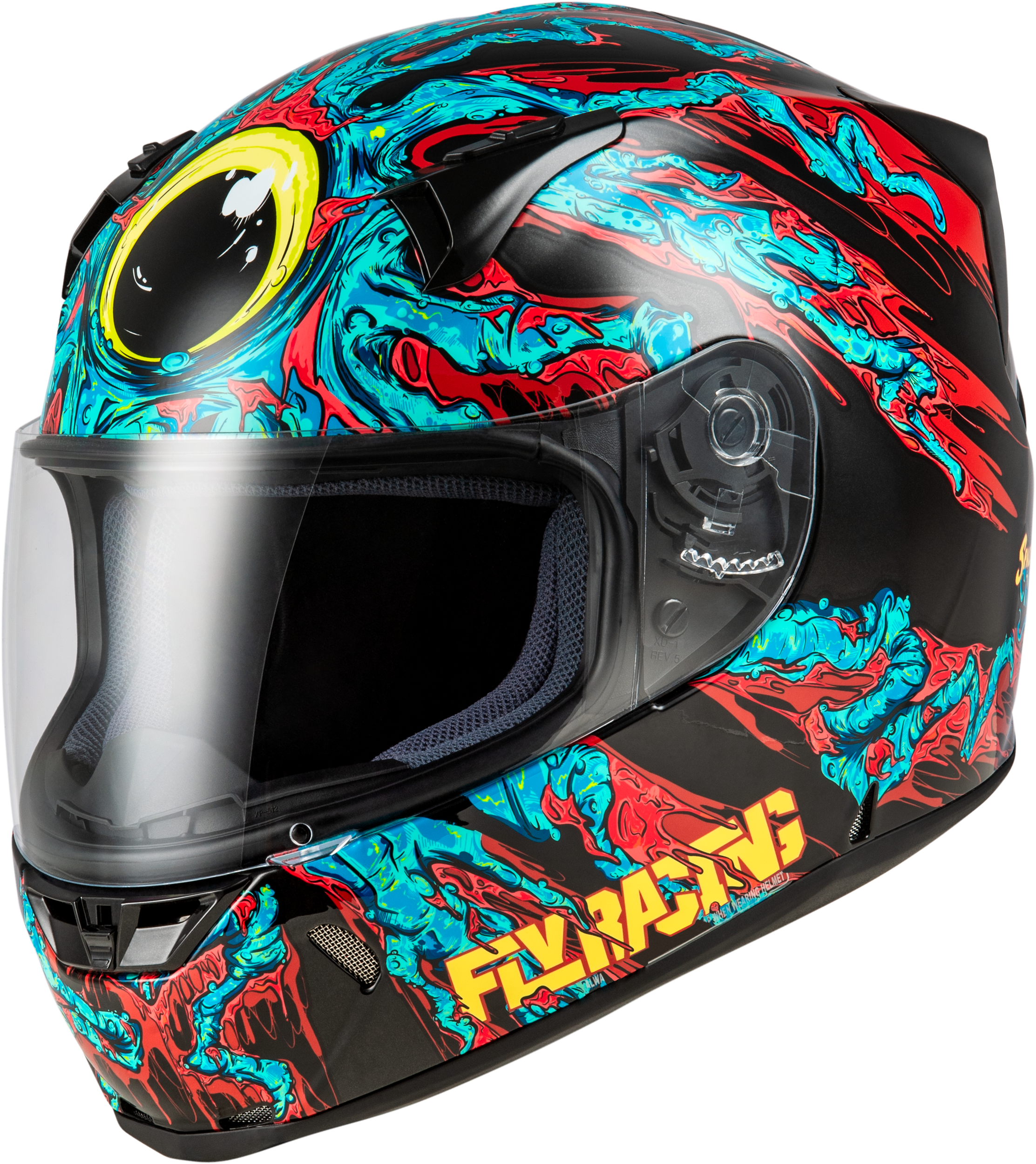 Revolt Space Creep Helmet Light Blue/Black/Red Sm