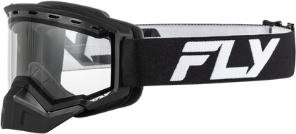 Yth Focus Snow Goggle Blk/Wht W/ Clear Lens