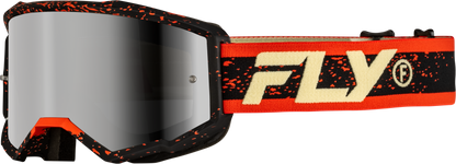 Yth Zone Goggle Blk/Red/Cream W/ Silver Mirror/Smoke Lens