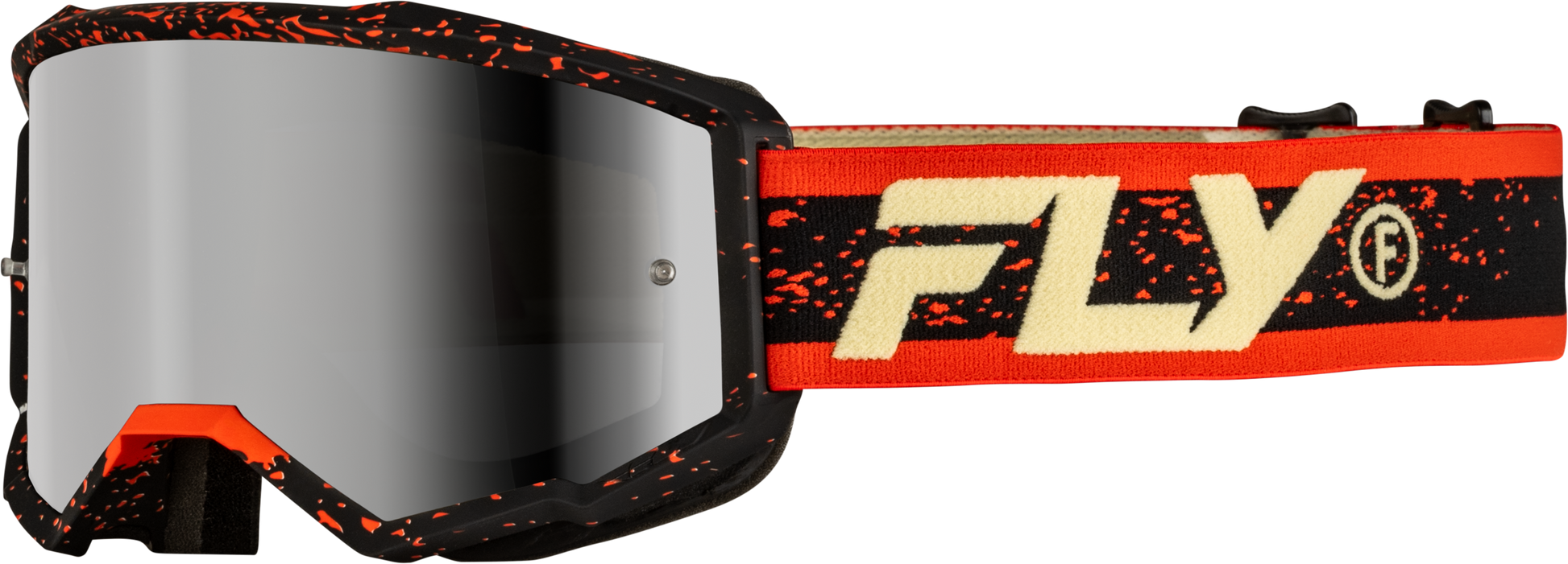 Zone Goggle Black/Red/Cream W/ Silver Mirror/Smoke Lens