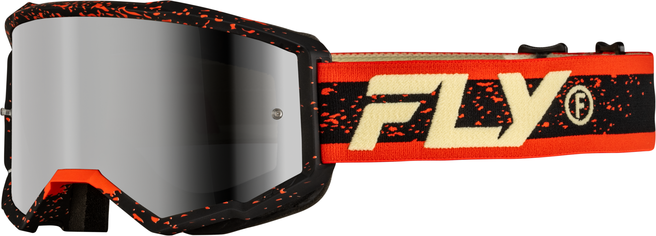 Zone Goggle Black/Red/Cream W/ Silver Mirror/Smoke Lens