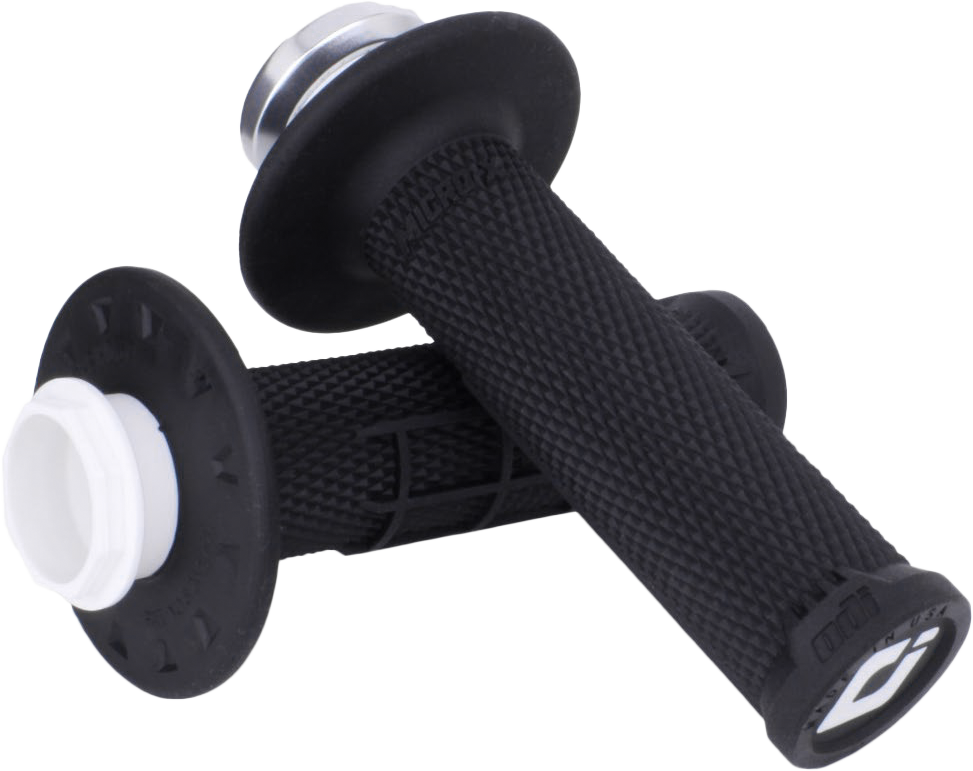 Micro X Lock On Grips Half Waffle Black/Silver