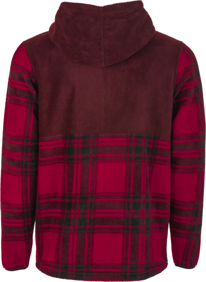 Fly Half Zip Pullover Hoodie Red Plaid 2x