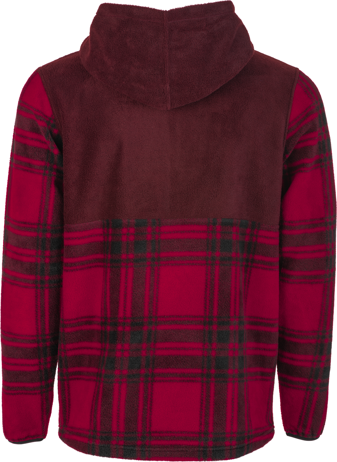 Fly Half Zip Pullover Hoodie Red Plaid Sm