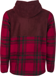 Fly Half Zip Pullover Hoodie Red Plaid Lg