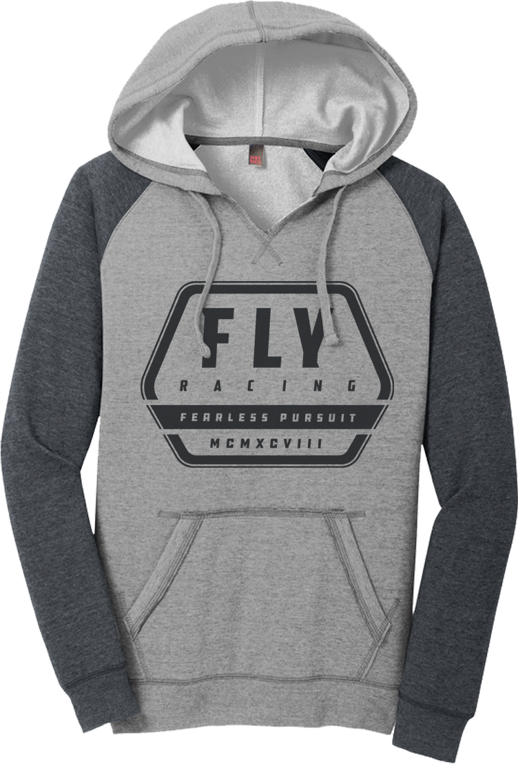 Women's Fly Track Hoodie Grey Heather/Charcoal Lg