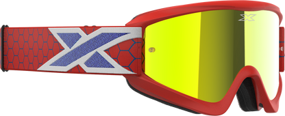 Flat Out Mirror Goggle Rd/Wht/Blu Metallic Gold Mir