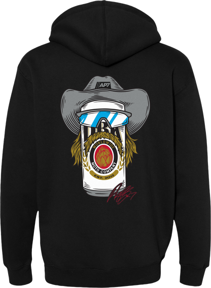 Stache Mullet Moto Hoodie Black Md