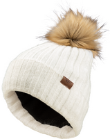 FLY WOMEN'S SNOW POM BEANIE BEIGE