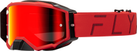 37-51911 FLY RACING ZONE PRO GOGGLE RED W/ RED MIRROR/SMOKE LENS