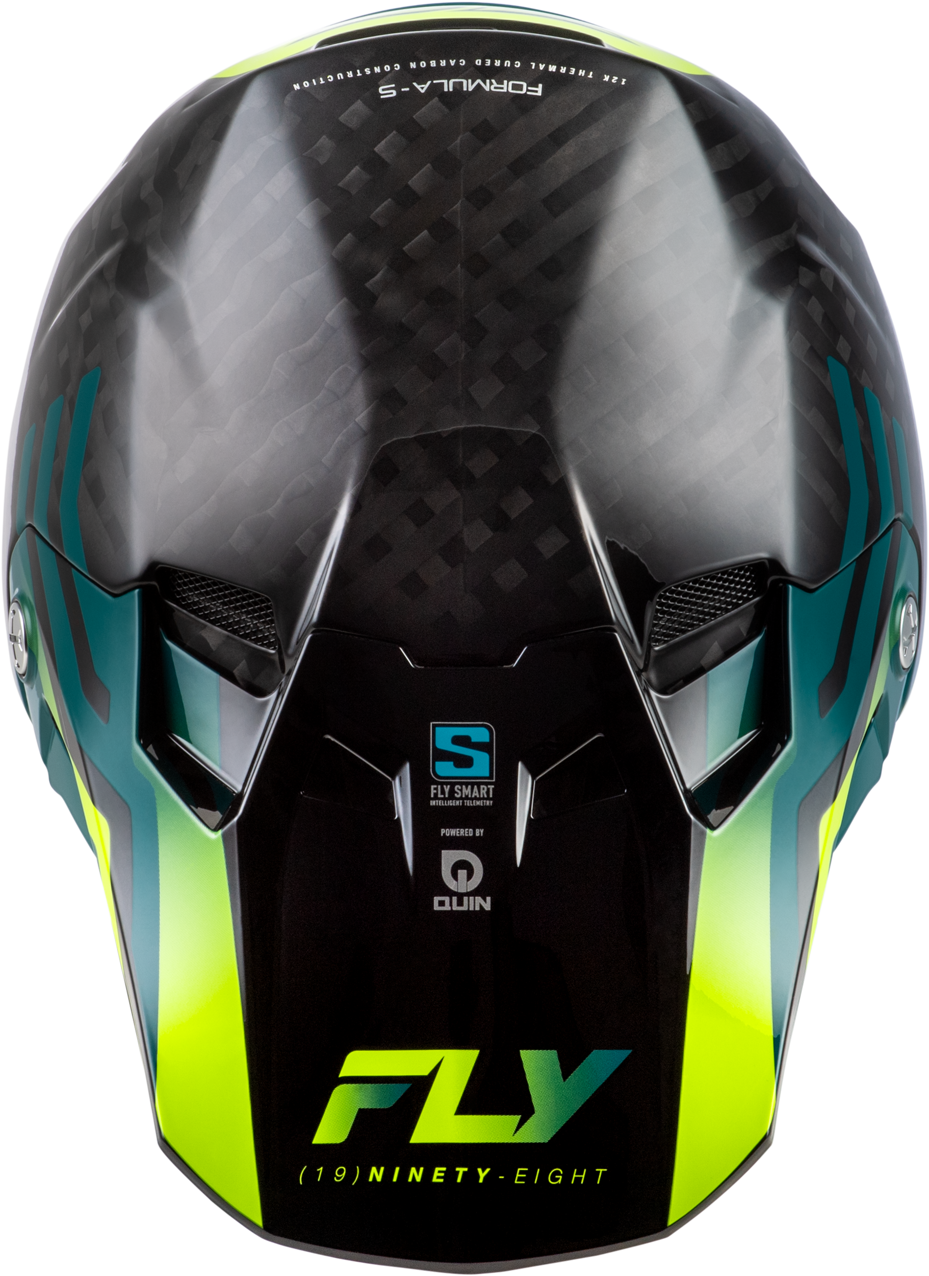 Formula S Carbon Byte Helmet Black Carbon/Teal/Lime Lg