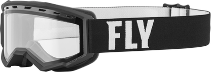 Youth Focus Snw Goggle Blk/Wht W/ Clear Lens