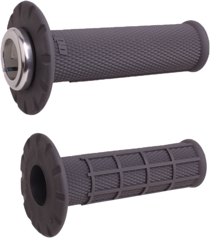 ODI Micro X Lock On Grip Half Waffle - Graphite/Silver
