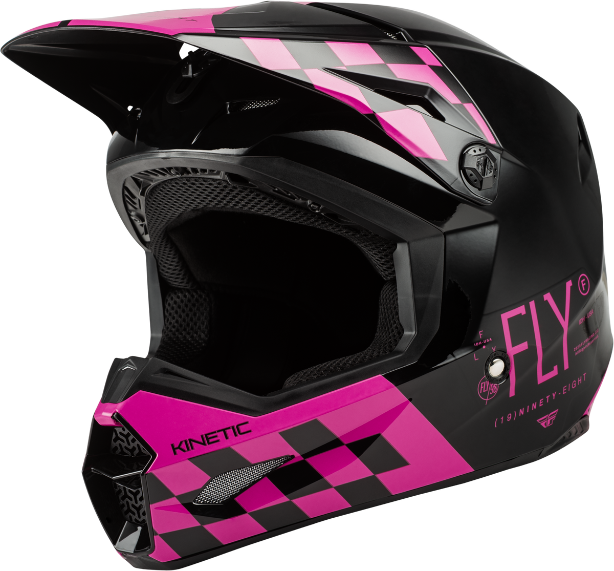 Yth Kinetic Lite Rival Helmet Gloss Black/Pink Ys