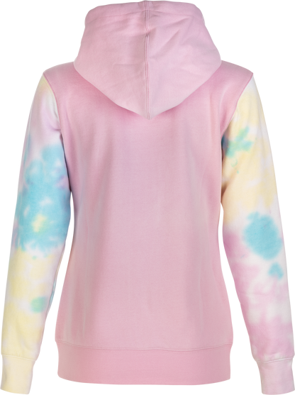 Women's Fly Tie Dye Zip Up Hoodie Pink/Yellow/Blue Md