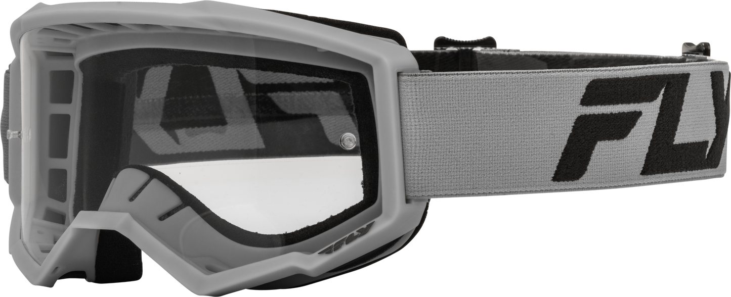 Youth Focus Goggle Silver/Char W/ Clear Lens