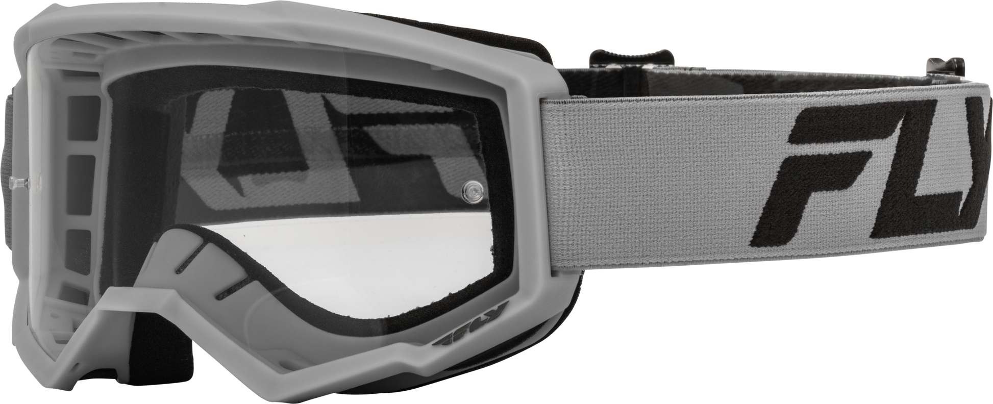 Youth Focus Goggle Silver/Char W/ Clear Lens