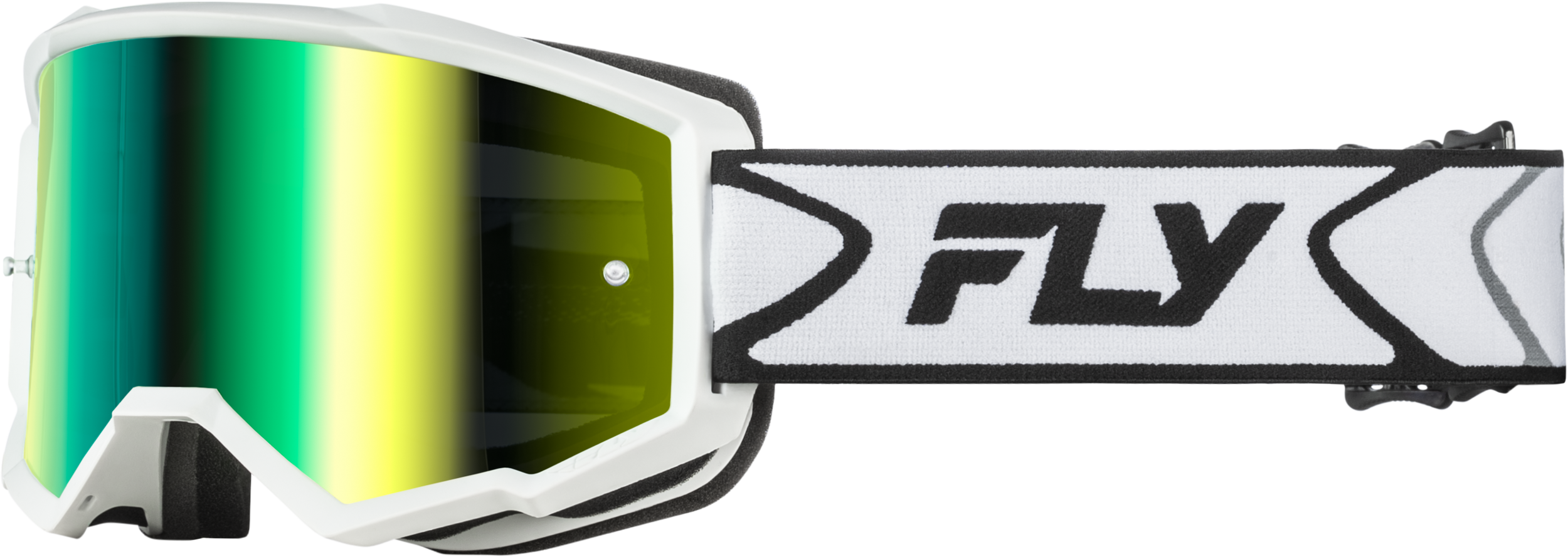 Zone Goggle White/Black W/ Iridescent Grn Mirror Lens