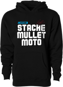 Stache Mullet Moto Yth Hoodie Black Yx