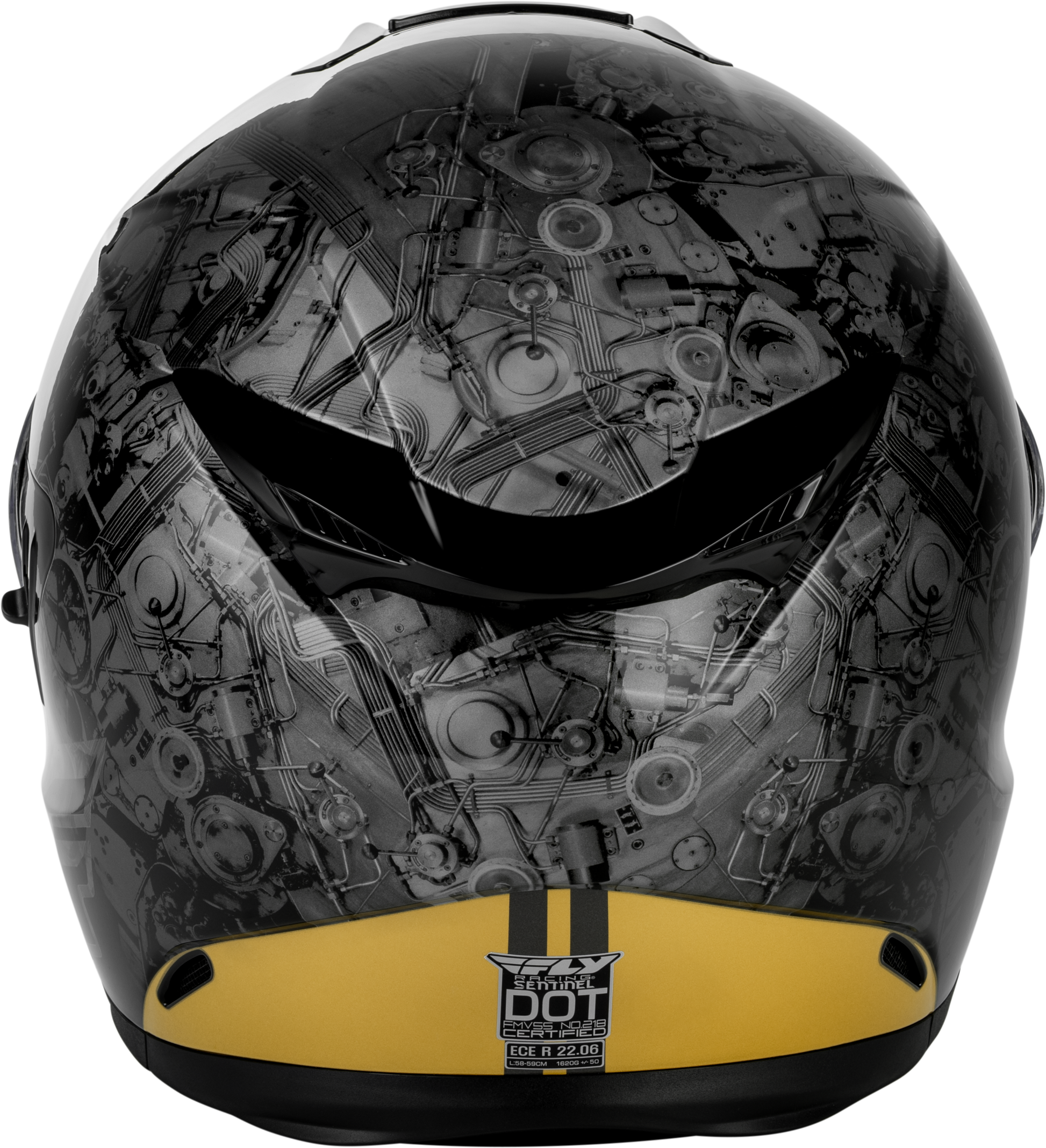 Sentinel Mech Helmet Black/Grey/Gold Md