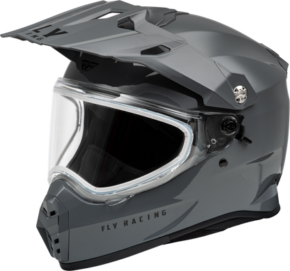 Trekker Cw Solid Helmet Dual Shld Grey Xs